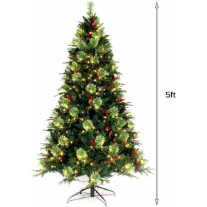 Künstlicher Weihnachtsbaum, Tannenbaum mit Metallständer, künstlicher Weihnachtsbaum für Zuhause, Büro, Innen- und Außenbereich, einfache Montage, 1,8 m