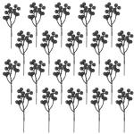 Kunstzwarte bessen van 18 cm, voor kerstboom, decoratie, hulstbessen, takken, decoraties voor Kerstmis, thuis, hulstbessen voor handwerk, winter, vakantie, bruiloft, decoratie, 20 