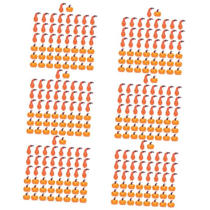 300 STK Kürbis-Ornamente Halloween-Kürbis-Requisiten lebendige Kürbisdekore herbstdeko Halloween Weihnachtsdekoration orangefarbenes Outfit lustige Kürbisdekore künstlich