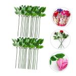 120 STK Rosenstiel Blumen Machen simulierte Blumenstiele Kunstblätter künstliche blüten Artificial künstliche Rosen bastelt Blumendraht Material für künstliche Blumen Draht.