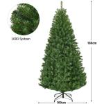 Kunstkerstboom met verlichting, 11 lichtmodi, 180 cm dennenboom met 1000 punten, snel op te zetten klapsysteem, kerstboom incl. metalen standaard