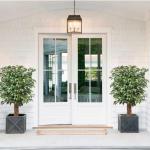 Ficus Benjamini , grote kunstboom, 123 cm hoog met 672 bladeren, ideaal voor de eetkamer en entree en interieurdecoratie