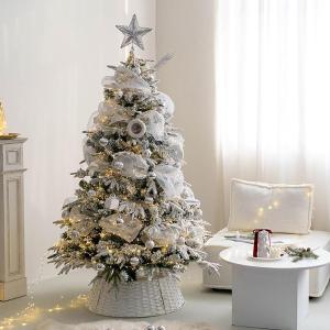 Beflockter Weihnachtsbaum, 210 cm Großer Künstlicher Weihnachtsbaum, Weihnachtsbaum mit Schnee Szene für Zuhause, Büro, Partydekoration mit 1050 Zweigspitzen