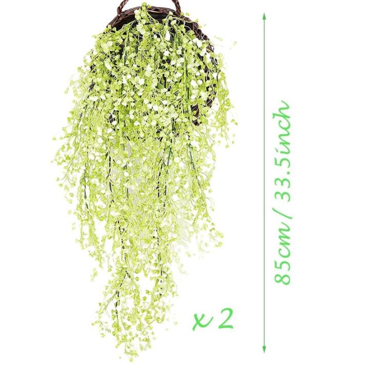 2 stuks opknoping mand kunstmatige bloem, kunstmatige bloemen op de muur, muur gemonteerde kunstmatige bloemen, kunstmatige bloemen buiten, kunstmatige hangende planten voor thuis,