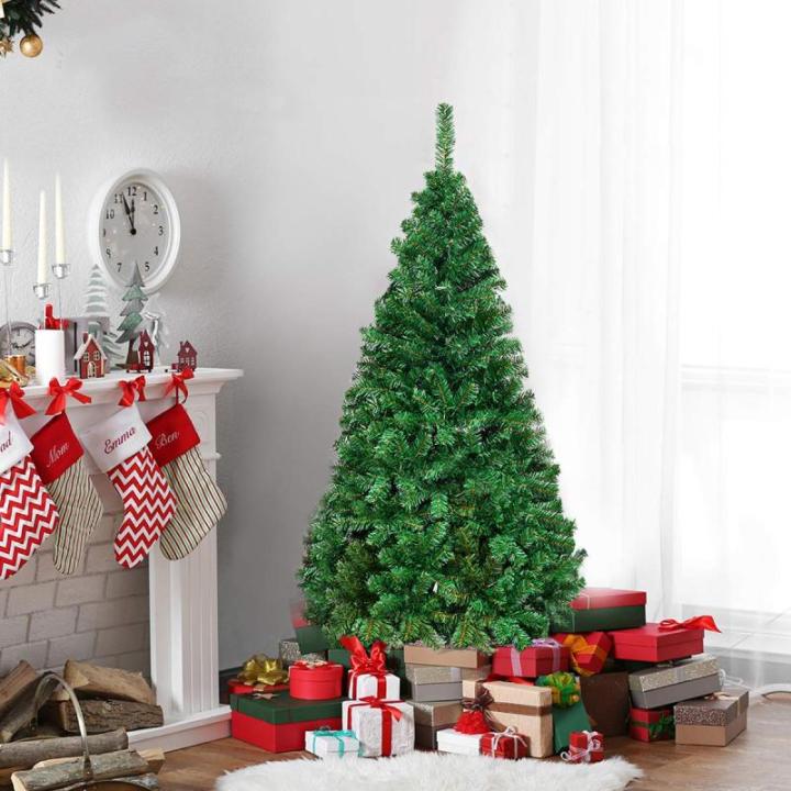 Kunstkerstboom, dennenboom met metalen standaard, pvc-naalden, kunstboom, ideaal voor thuis, kantoor, winkels en hotels, groen