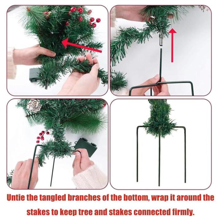 Weihnachts-Pflanzgefäß-Dekorationen, Weihnachts-Pflanzgefäß, Dekoration, Grün, künstliche Tannenbäume mit Stativpfahl, Weihnachts-Veranda-Dekoration, Stil C One