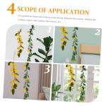 8 STK Simulation Zitronenrattan Sommerdekoration Sommergrüne Girlande Sommerkranz Vor Der Haustür Gelbe Girlande Szene Sommerliche Zitronengirlande Obstpflanzen Yellow Plastik
