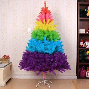 Tannenbaum mit 2600 PVC-Zweigspitzen, Weihnachtsdekoration für Veranda, Garten, Hof, farbenfroher Weihnachtsbaum mit Ständer, 3 m großer künstlicher Regenbogen-Weihnachtsbaum (