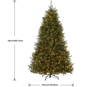 Weihnachtsbaum mit Beleuchtung, Weihnachtsbaum Künstlich mit Zweigspitzen aus PE und PVC, 120/150/180/210/240/300 cm Christmas Tree, Weihnachtsdekoration für Das Homeoffice(6ft/1