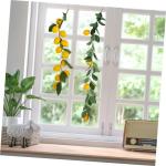 6 STK Simulation Zitronenrattan Grüne Blättergirlande Szene kunstplflanze Artificial Plant gelbe Eukalyptusgirlande Dekor Sommerliche Zitronengirlande Sommerdeko Plastik Yellow