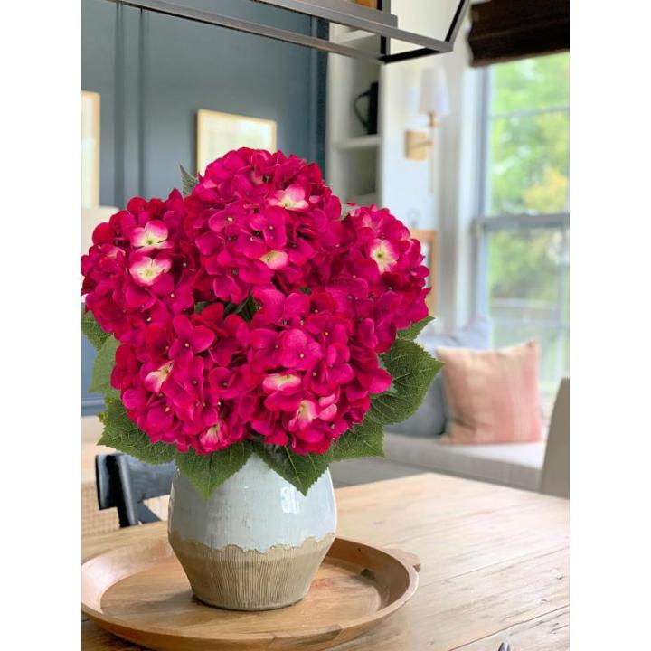 Grote hortensia, kunstbloemen, rozerood, realistische hortensia, boeket, kunstbloemen, zijde, hydrangea, bloemenarrangementen, echte touch, kunsthortensia voor bruiloft, kantoor, c