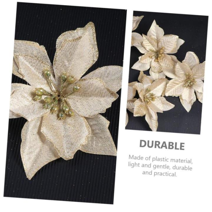 15st Weihnachtsblume Christbaumschmuck Weihnachtssternkranz Selber Machen Weihnachtssternblüten Künstliche Pflanzen Im Freien Weihnachtsglitter Künstliche Golden Plastik