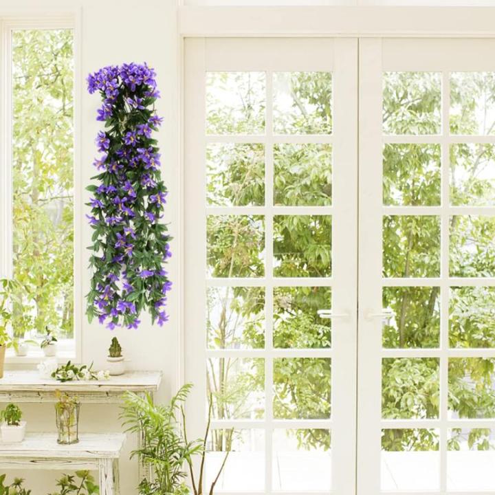 2 stuks hangplanten, , hangende kunstplanten, voor huismuur, binnen en buiten, tuin, bruiloft, balkon, manddecoratie