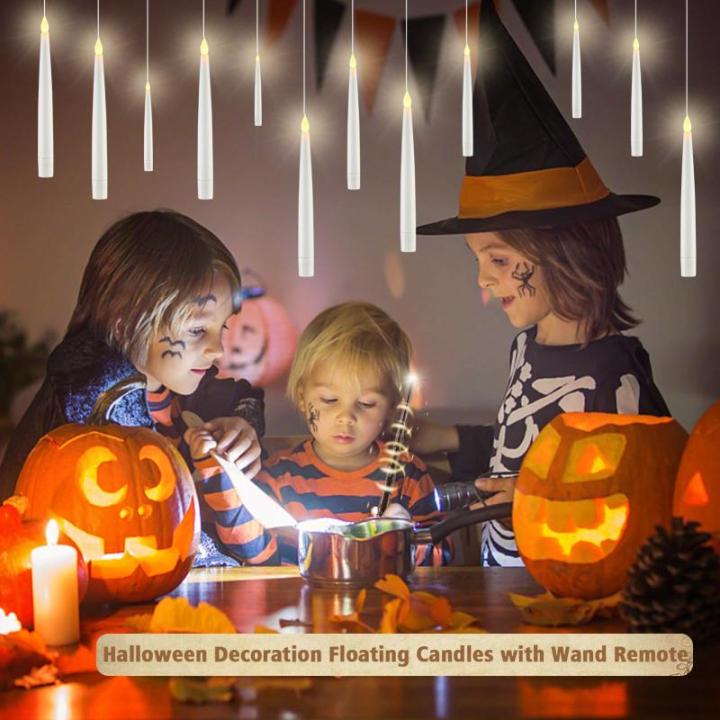 12 stuks led-kaarsen met toverstaf, afstandsbediening, drijvende batterijvoeding voor Kerstmis, bruiloft, Halloween, verjaardagsfeest