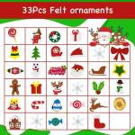 Vilten kerstboom, 10 m, doe-het-zelf vilten kerstboomset voor kinderen, kerstdecoratie, hangende decoratie met afneembare hangende ornamenten, vilten kerstboom voor thuis/deur/muur