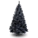 Weihnachtsbaum, 5 Fuß künstlicher, mit Schnee beflockter Weihnachtsbaum, schwarzer, schneebedeckter Weihnachtskieferbaum mit Reißverschluss (Schwarz 1,5 m/5 Fuß) (Schwarz 1,8 m
