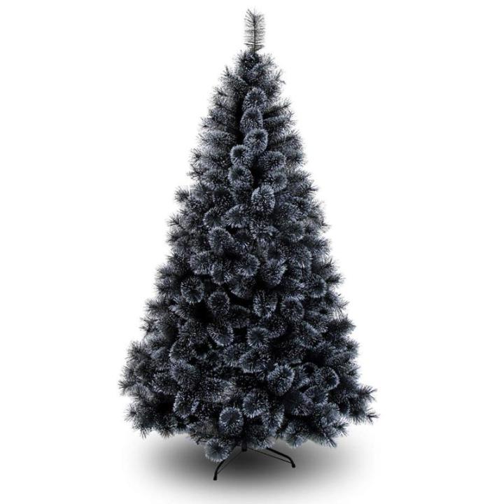 Weihnachtsbaum, 5 Fuß künstlicher, mit Schnee beflockter Weihnachtsbaum, schwarzer, schneebedeckter Weihnachtskieferbaum mit Reißverschluss (Schwarz 1,5 m/5 Fuß) (Schwarz 1,8 m