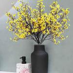 Falsche Blumen, Realistische Blumenarrangements, Baby Breath Seide mit Langen hohen Stiel Europäische Kunst Dekor gefälschte Blumen natürliche Gypsophila Zweige(Yellow)