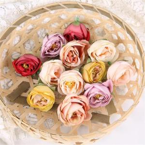 Kunstmatige Zijde Rose Heads Home Decor DIY Bloem Muur Bruiloft Kamer Tuin Decoratie Plakboek Accessoires Decoraci (D, Maat