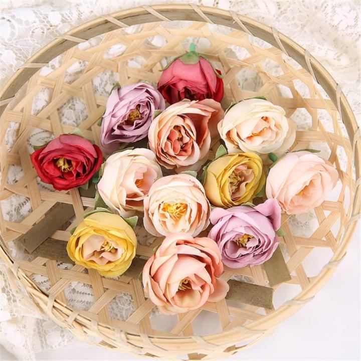 Kunstmatige Zijde Rose Heads Home Decor DIY Bloem Muur Bruiloft Kamer Tuin Decoratie Plakboek Accessoires Decoraci (A, Maat