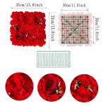 Künstliche Blumen-Wand, Für Hochzeit, Party, Draußen, Drinnen, Garten, Hinterhof, Wanddekoration, Rot(Color:16pcs)