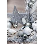 Kerstboomversiering - zilver - 60-delig - set incl. boompunt, ballen, parelketting, slinger en sterren - kunststof