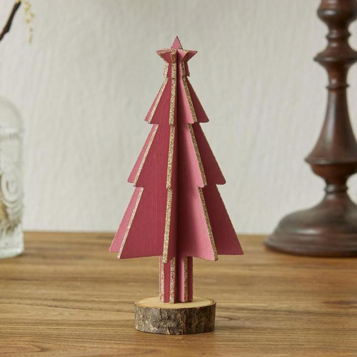Hölzerne Weihnachtsbaum Dekoration,Mini Desktop Dekoration,Familie Tisch Kamin Dekoration,Hölzerne Weihnachtsbaum Tischplatte Weihnachtsdekorationen für Weihnachten Party Tisch 