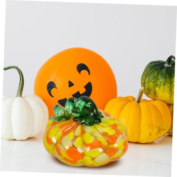 5st Kürbishandwerk Herbsternte Kürbisdekor Kürbis-Requisite Kürbis Ernten Kürbis Im Herbst Tisch-kürbis-Figur Kürbis-tischdekoration Thanksgiving-kürbis-Dekorationen Glas