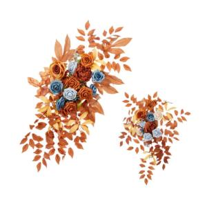 1 Paar Künstlicher Hochzeitsbogen Blumenbogen Blumenarrangement Faux Blumengirlande für Empfangsparty Valentinstag