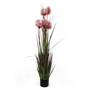 Kunstgras, kunstgras, decoogras, kunstplant, kamerplant, groene plant, kunstmatige plant, decoratie, in zwarte pot, zeer realistisch, groen (140 cm - artikelen. MN-KP-2230)