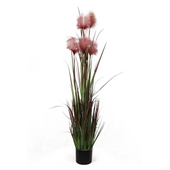 Kunstgras, kunstgras, decoogras, kunstplant, kamerplant, groene plant, kunstmatige plant, decoratie, in zwarte pot, zeer realistisch, groen (140 cm - artikelen. MN-KP-2230)