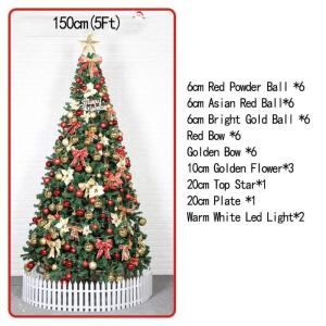 vorbeleuchteter 9,8 fuß großer künstlicher Premium-Weihnachtsbaum, hochwertiger PVC-Weihnachtsbaum mit scharnieren und soliden metallbeinen, Weihnachtsbaum für die feiertagsdek