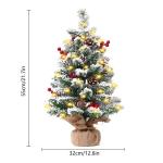 Mini-kerstboom, 55 cm, kleine kerstboom, kunsttafel met ledlampjes en decoraties, voor Kerstmis, tafeldecoratie