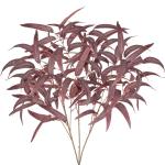 Künstliche Eukalyptusstiele, 86 cm langer Stiel mit rosig-braunen Eukalyptusblättern, künstliche Seiden-Eukalyptuszweige, künstliches Grün für Blumenarrangement, Zuhause, Bü