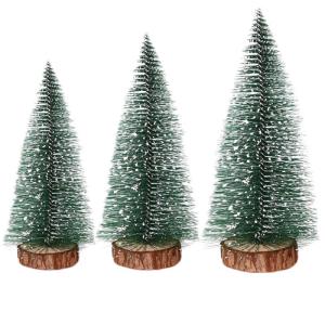 9 stuks kunstkerstboom, mini-kerstboom, tafeldecoratie, dennenboomdecoratie, kerstversiering, kerstversieringen voor Kerstmis, feest, doe-het-zelf knutselen, groen, 15 cm, 20 cm, 2