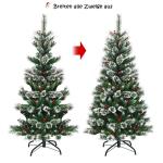 150/180/210/240 cm kunstkerstboom met rode bessen, sneeuwbedekte dennenboom met metalen standaard, pvc- en dennennaalden, kunstboom, kerstklapsysteem (150 cm)