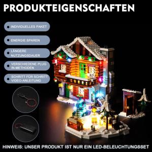 Ledlichtset compatibel met Lego Alpine Lodge (geen model), decoratieverlichtingsset voor Icons 10325 Almhut, creatief speelgoed, update versie