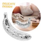 4 Stück Disco-Banane Bühne Ornamente Boho Bananenkostüm Schwimmbad Schaustücke Fischernetz-dekor Gast Laternen Thema Reflektierende Spiegelkugel Disco-Frucht-Requisite Tisch Gl