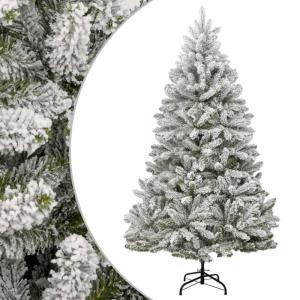 Künstlicher Weihnachtsbaum Klappbar Beschneit 210 cmGrün und Weiß