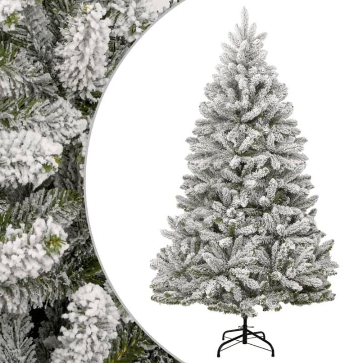 Tannenbaum Kunstbaum mit PVC-Spitzen, Weihnachtsdeko Dekobaum für Innen Außen Künstlicher Weihnachtsbaum Klappbar Beschneit 210 cm