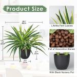 binnen in potten 33 cm nep spinplant decoratieve nep potplanten faux Chlorophytum Comosum kamerplant realistische kamerplant voor thuis badkamer keuken decoratie