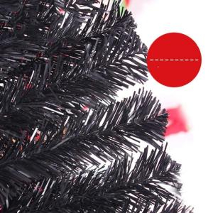Weihnachtsdekoration Weihnachtsbaum, 5 Fuß Premium Klappbarer PVC-Weihnachtskieferbaum Mit Massiven Metallbeinen Künstlicher Weihnachtsbaum-Schwarz 150c Modisch，Black-120cm(4Ft