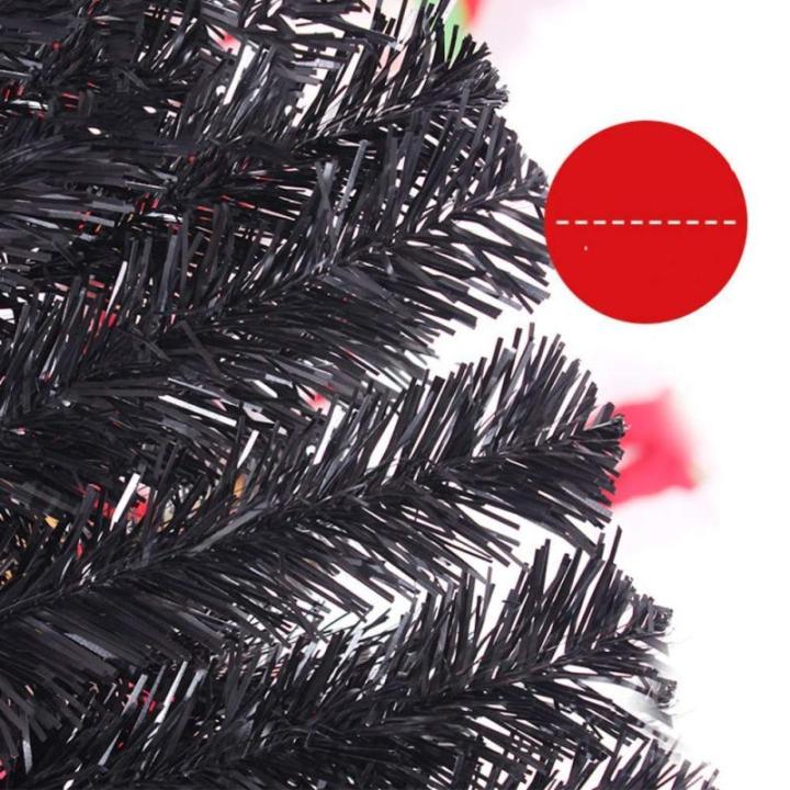 Weihnachtsdekoration Weihnachtsbaum, 5 Fuß Premium Klappbarer PVC-Weihnachtskieferbaum Mit Massiven Metallbeinen Künstlicher Weihnachtsbaum-Schwarz 150c Modisch，Black-180cm(6Ft