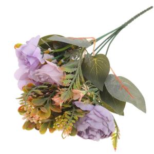 Künstlicher Pfingstrosenstrauß Hochzeit Gefälschte Pfingstrosen Künstliche Pfingstrosenstiele Künstliche Künstliche Rosa Pfingstrosen Gefälschter Blumenstrauß Violett Plast