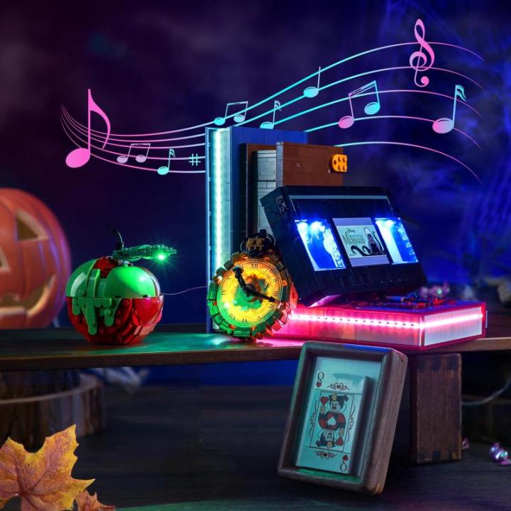 Muziekversie led-lichtset compatibel met Lego 43227 Villain Icons Disney Classic videocassette (geen model), decoratieverlichtingsset voor Disney Classic Video Tape Creatief cadeau