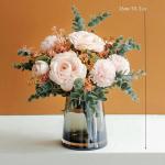 Kunstblumen Künstliche Blumensträuße für den Innenbereich – Simulationsblumen aus Seide in Einer Glasvase für Tisch- und Wohnzimmerdekoration, künstliche Pflanzen für jede