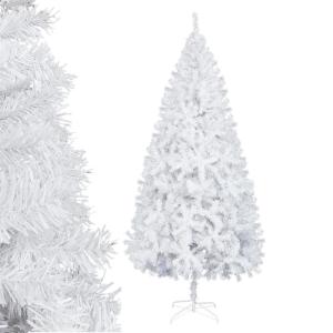 Kunstkerstboom, 120/150/180/210 cm pvc-materiaal, verdikte takken, opvouwbaar, met robuuste sokkel, wit, 150 cm