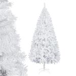 Kunstkerstboom, 120/150/180/210 cm pvc-materiaal, verdikte takken, opvouwbaar, met robuuste sokkel, wit, 210 cm