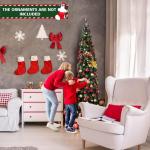 Künstlicher Bleistiftbaum 210 cm mit 150 LED-Lichtern, Halber Weihnachtsbaum mit 403 Zweige & Metallständer, Christbaum Tannenbaum Weihnachtsdekoration für Haus Geschäfte Büro