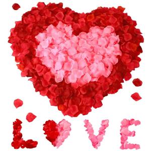 1200 stück Künstliche Rosenblätter, Romantische Rosenblätter Deko, Künstliche Rosenblüten Getrocknet für Hochzeit, Valentinstag, Jahrestag, Tischdekoration, Geburtstag, roma
